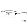 Montura de gafas de metal clásica tridimensional de media montura para negocios y deportes, pata con gancho ajustable de acero y plástico, gafas al por mayor de Danyang