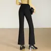 Calça flare soltinha e estilosa, novo modelo outono e inverno 2026, espessa, quente, forrada com fleece, calça longa casual de corte amplo