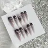 Tang Chao Color Base Semiacabado Armadura Desgaste Armadura Prefabricada Europeo y Americano Y2K Estilo Antiguo Arte de Uñas Gota de Agua Larga Exfoliante