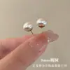 Brincos de Pérola de Pão com Agulha 999 Prata, Design Minimalista Francês, Brincos de Luxo, Estilo Coreano Estilo Ins para Meninas na Primavera