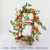 Enredadera artificial de rosa té, guirnalda de flores de rosa, enredadera de flores artificiales, colgante de pared, flor de plástico, decoración de techo, cubierta de tubería de agua de aire acondicionado, parasol