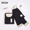 Conjunto de Ropa Interior Térmica para Pareja de Lana y Seda, Engrosado de Invierno con Forro de Felpa, Capa Base Superior e Inferior, Tejido Cepillado de Doble Capa por Ambos Lados
