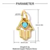 Colgante de Ojo de Palma de Arco Europeo y Americano DIY de Cobre con Circonita para Mujer Pendientes Redondos de Corazón de Melocotón Pulsera Dijes de Joyería