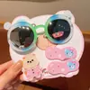 Set de Gafas de Sol y Pasadores para Niños, Lindos Pasadores de Dibujos Animados para Bebés, Accesorios para el Cabello Acrílicos Versátiles y Prácticos para Niñas Pequeñas