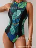 Traje de baño de una pieza nuevo 2025 traje de surf estampado traje de baño con protección solar mujeres europeas y americanas corte ajustado Amazon AliExpress