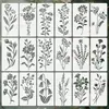 Plantilla Popular de Flores Silvestres de Amazon para Impresión DIY y Diseño de Letreros para Puertas de Arte de Pared