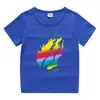 2023 Nova Roupa Infantil Camiseta de Verão com Manga Curta para Meninos e Meninas Camiseta Básica de Algodão Camiseta de Meia Manga para Bebê Top Infantil