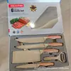 Juego de Cuchillos Transfronterizo, Mango Fat Boy, Juego de Seis Piezas de Cuchillos de Cocina con Cubierta de Madera, Pelador de Melón, Caja de Color, Listo para la Venta