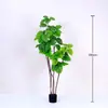 Ficus Lyrata Artificial para Interiores, Planta Decorativa Grande de Piso en Maceta para Hotel y Centro Comercial, Decoración Suave y Paisajismo