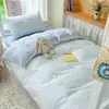 2026 Nuevo Modelo Clase A Algodón Puro Estilo Fresco Juego de Tres Piezas para Estudiantes, Juego de Seis Piezas para Cama Individual de Dormitorio