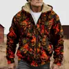 Chaqueta de Algodón Gruesa con Forro de Polar Estilo Étnico Camuflaje Transfronterizo 2025 con Cremallera y Bolsillos de Parche para Abrigo