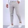 Comércio Exterior Transfronteiriço Europeu e Americano Novo Calças Sociais Casuais com Textura de Cor Sólida Masculinas Slim-fit Cônicas Comércio Exterior Explosão Quatro Estações