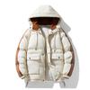 Nueva Chaqueta Corta de Algodón Cálida de Otoño e Invierno para Pareja Chaqueta de Algodón con Capucha para Hombre Cuello Alto Estilo Hong Kong Chaqueta Cálida Tipo Bollo con Bolsillos Grandes