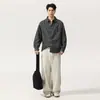 Ropa de Hombre Xintang 2026 Primavera Nueva Estilo Coreano Camisa de Algodón Holgada Casual Vintage Cuello Campana Chaqueta Camisa