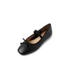 Sapatilhas de balé macias e confortáveis de couro completo 2022 com laço de primavera Mary Jane Couro de vaca para mulheres sapatos de camada única