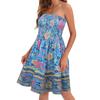 Ropa de mujer transfronteriza de Europa y Estados Unidos 2024 primavera y verano Amazon nueva moda estampado vacaciones de playa sexy vestido tubo