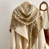 Bufanda de lana coreana estilo australiano para mujer, otoño e invierno, prenda exterior de cachemira de alta gama, bufanda triangular, calentador de cuello, chal grande de cuadros
