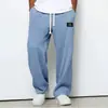 Pantalones Waffle con Cordón para Hombre Verano 2026 para Viajes y Uso Casual, Pantalones Rectos de Color Sólido Versátiles y Elegantes