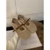 Sapatos Peludos Macios e Fofos 2023 Novo Doce Chique Lã de Cordeiro Boca Rasa Plush Mocassins de Uma Tira