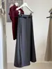 Saia Lápis Ampla com Barra Drapeada para Mulheres, Nova Coleção Outono 2025 Elegante Estilo Escritório Saia Midi Guarda-Chuva
