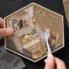 Adesivos de Paisagismo em Miniatura Zaomu Série de Micro Terror Pixelizado Feitos à Mão DIY Brinquedos Infantis Adesivos Criativos Estereoscópicos de Descompressão