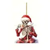 Pingente de Caveira Acrílico 2D Super Legal para Pendurar no Carro Decoração de Natal Pingente Chaveiro de Mochila Decoração de Presente