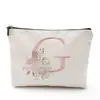 Bolsa de Cosméticos para Mujer Serie Alfabeto Inglés Impreso Densamente, Bolsa de Almacenamiento de Mano para Cosméticos y Joyería, Impermeable