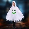Fantasia Infantil de Halloween Manto de Fantasma Branco Luminoso Rosto de Fantasma Brilhante Fantasia para Festa Cosplay Performance