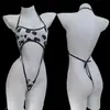 Bikini Sexy de Playa Talla Grande Lencería, Lindo Conjunto de Tres Piezas de Conejito, Atractiva Lencería Kawaii de una Pieza para No Quitarse