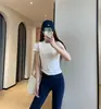 Camiseta de Manga Corta Ajustada con Cintura Cruzada Inspirada en el Diseño, Top Deportivo de Yoga de Alta Elasticidad para Mujer, Nuevo Modelo 2026 H041309