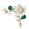 Broche de Liga de Metal Elegante e Simples com Diamantes e Design de Flor de Cerejeira, Broche Clássico para Acessório de Roupas Femininas: Br4428