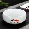 Porcelana blanca de alta calidad de grado superior, grande para lavar el té, accesorios de cerámica para el té, esmalte azul y blanco, para lavar pinceles, logotipo simple imprimible