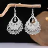 [Selección Premium] Pendientes Estilo Étnico de Minorías Vintage con Plata de Minorías Étnicas, Pendientes Largos Colgantes Florales Estilo Bohemio Único