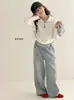 Camiseta básica para meninas, novo modelo primavera e outono 2026, camiseta de manga comprida para meninas mais velhas, visual estiloso de duas peças, top infantil estilo coreano