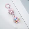 Corrente Curta de Flor Pintada à Mão para Celular Pingente Pingente para Transmissão ao Vivo com Corrente de Contas Cartoon Chaveiro Pingente de Bolsa