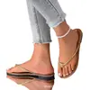 Pantuflas Casuales de Punta Redonda para Mujer de Comercio Exterior Transfronterizo, Nuevo Estilo de Verano, Tira Fina Simple, Sandalias de Playa para Mujer