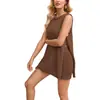 2026 Verano Temu Amazon Transfronterizo Ropa de Mujer Europea y Americana Nuevo Estilo Suéter de Punto Talla Grande Chal con Abertura Conjunto de Comercio Exterior