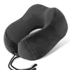 Almohada Cervical en Forma de U de Espuma Viscoelástica Transfronteriza, Almohada para Siesta de Cuello con Rebote Lento, Almohada Cervical de Viaje Plegable para Avión