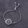 Regalo novia acero titanio hueco aromaterapia abierto pulsera aceite esencial tamaño ajustable europeo y americano pulsera perfume moda