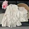 Pijama de encaje de otoño para mujer, nuevo conjunto de algodón nube de manga larga con cuello pequeño y pantalón largo, ropa de casa casual