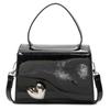 Bolso Pequeño Cuadrado Portátil de Cuero Patentado de Alta Gama Estilo Coreano para Mujer para el Trabajo y los Viajes, Bolso Cruzado de Estilo Simple