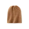Cachemira 2025 Otoño e Invierno Nuevo Sombrero Casual de Punto de Moda Cálido y Grueso de Color Puro con Cable Elegante para Mujer