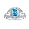 Anillo de plata esterlina S925 para mujer, nuevo de Amazon, con corte de flor de hielo de 1,5 ct, chaflán rectangular de 6 x 8, con corte de fuegos artificiales y taladro de alto carbono.