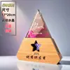 Madera Maciza Cristal Trofeo Personalizado Reunión Anual Empleado Destacado Equipo Creativo Madera Premio Medalla Souvenir Producción
