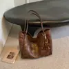 Bolso de Hombro Individual Retro Elegante de Gran Capacidad para Mujer con Estampado de Leopardo 2026 Nuevo Otoño Bolso de Mano Informal Popular para Viajar