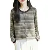 Suéter cárdigan tejido de estilo étnico retro para mujer, nuevo para otoño 2026, cuello redondo, versátil, abrigo superior de lana fina