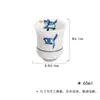 Taza de té de porcelana blanca con diseño de barro de jade Moji, escrita a mano, juego de té de kung fu, taza de té feliz azul y blanca para el hogar, taza de té para todo tipo de combinaciones