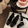Versão em Couro Bovino, Estilosa e Elegante~ Bico Redondo, Corte Baixo, Tira Única, Emagrecedora, Salto Bloco, Sapatos Mary Jane Femininos para o Dia a Dia