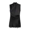 Roupas Europeias e Americanas Femininas Transfronteiriças, Vestido Mini de Renda Patchwork da Moda Mais Vendido do Aliexpress