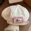 Boina de Orelha de Coelho para Mulheres, Versátil para Passeios de Verão, Estilo Desenho Animado Japonês Fofo, Chapéu Octogonal Emagrecedor